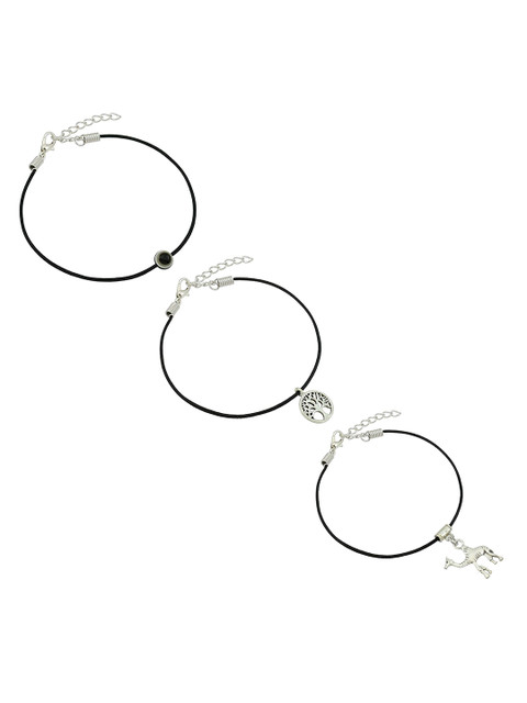 HIGH TRENDZ Women Set of 3 Anklets