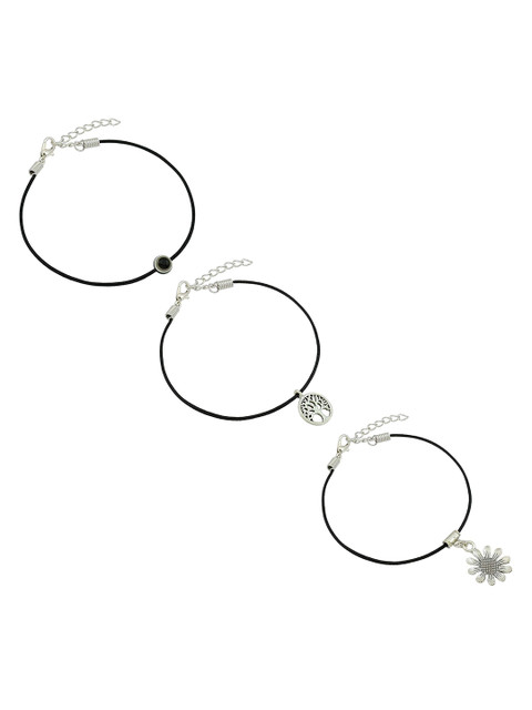 HIGH TRENDZ Women Set of 3 Anklets