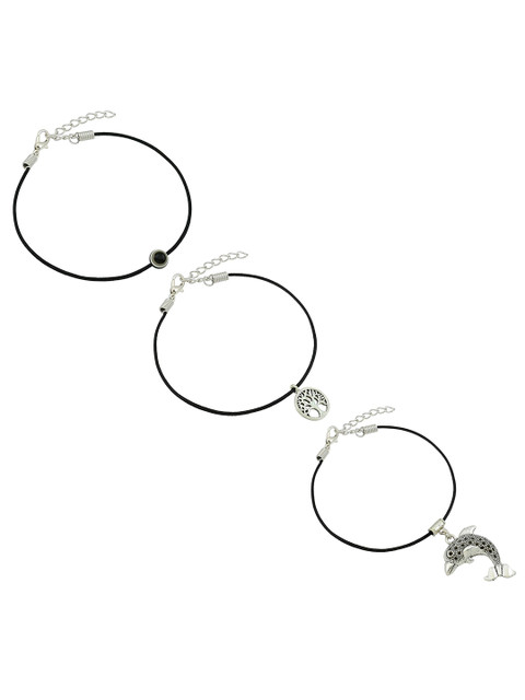 HIGH TRENDZ Women Set of 3 Anklets