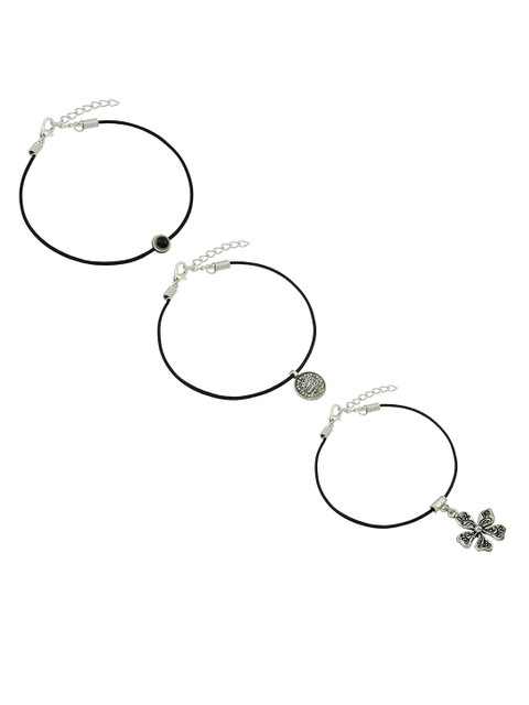 HIGH TRENDZ Women Set of 3 Anklets