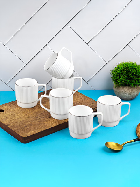 UPC Set of 6 Printed Premium Lightweight Fine Bone China Ceramic Tea/Coffee Cups - Image 2