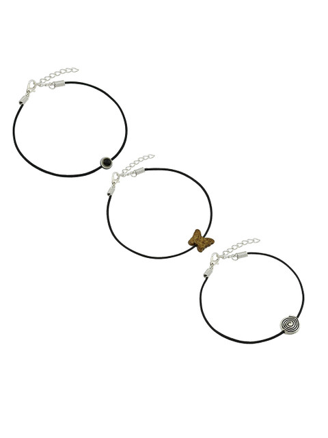 HIGH TRENDZ Women Set of 3 Anklets