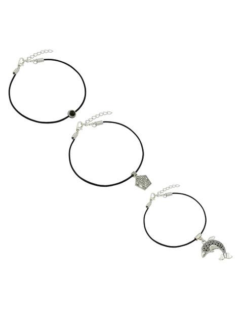 HIGH TRENDZ Women Set of 3 Anklets