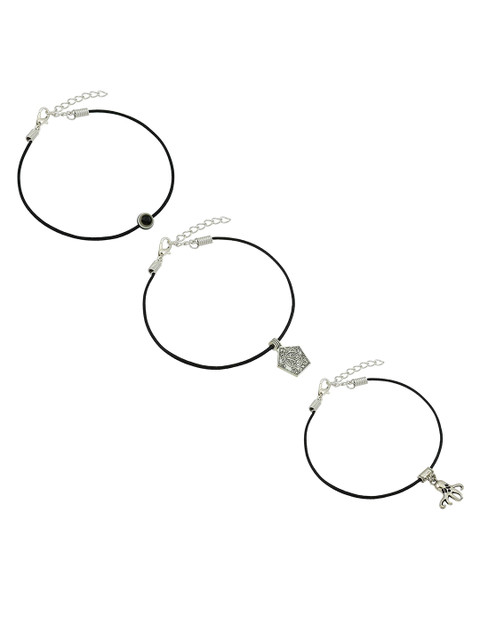 HIGH TRENDZ Women Set of 3 Anklets