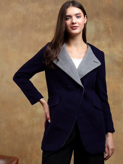 Stylecast X Kotty Women Spread Collar Double-Breasted Overcoat