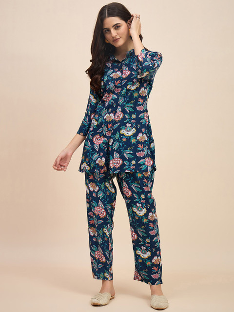 TRUVON FASHIONS Printed Shirt With Trousers Co-Ords