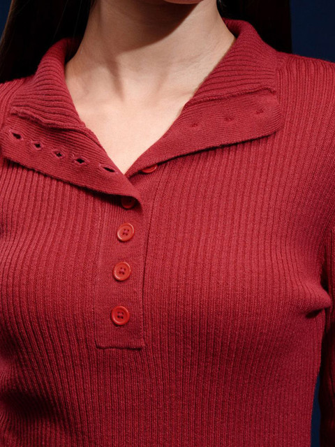 Basics By Tokyo Talkies Women Ribbed Pullover - Image 3