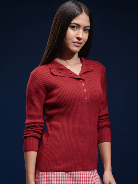 Basics By Tokyo Talkies Women Ribbed Pullover - Image 2