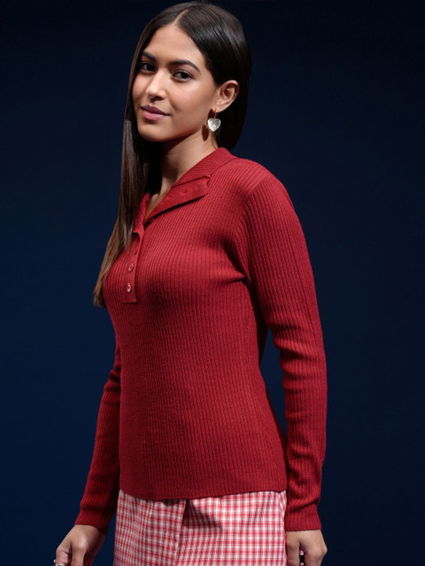 Basics By Tokyo Talkies Women Ribbed Pullover - Image 4