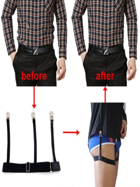 Aadikart Men Accessory Gift Set of Adjustable Elastic Shirt Garters - Image 7