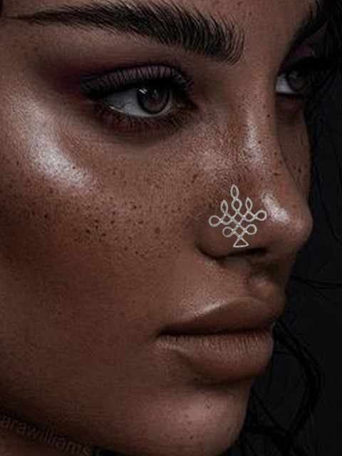 Sangria 925 Sterling Silver Kolam Elegance Stud Nosepin - Image 3