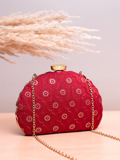 ARTKLIM Embroidered Sequinned Box Clutch