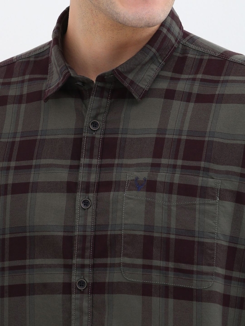 Allen Solly Men Custom Spread Collar Tartan Checked Cotton Casual Shirt - Image 2