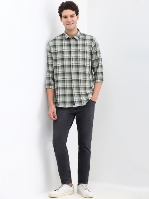 Allen Solly Men Custom Spread Collar Tartan Checked Cotton Casual Shirt - Image 5
