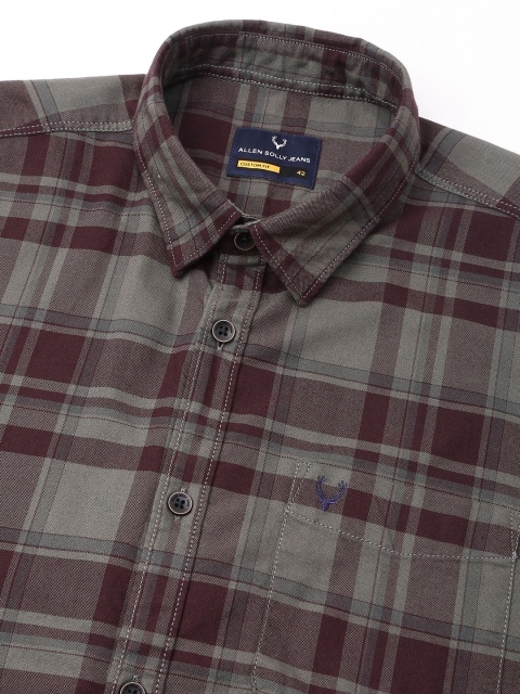 Allen Solly Men Custom Spread Collar Tartan Checked Cotton Casual Shirt - Image 6