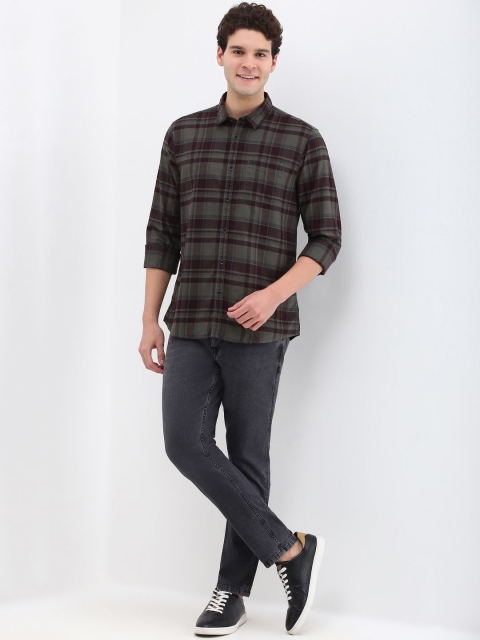 Allen Solly Men Custom Spread Collar Tartan Checked Cotton Casual Shirt - Image 5