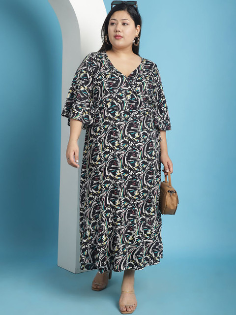 theRebelinme Women Floral Print A-Line Plus Size Maxi Dress - Image 6