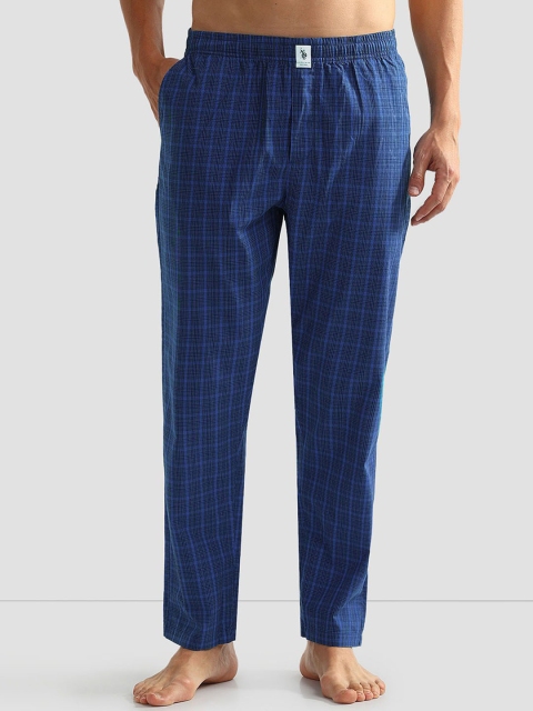 U.S. Polo Assn. Men Checked Pure Cotton OELP5 Lounge Pants