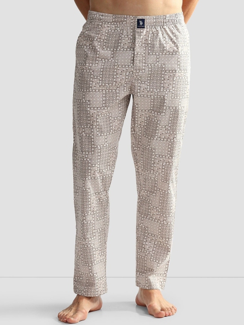 U.S. Polo Assn. Men Printed Lightweight Pure Cotton OELP7 Lounge Pants