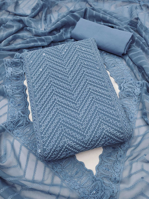 Panzora Geometric Embroidered Unstitched Dress Material