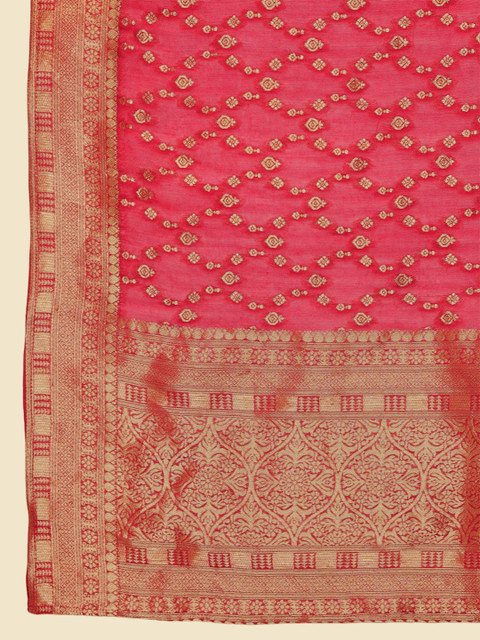 Anouk Floral Yoke Design Regular Thread Work Straight Kurta With Trousers & Dupatta - Image 4