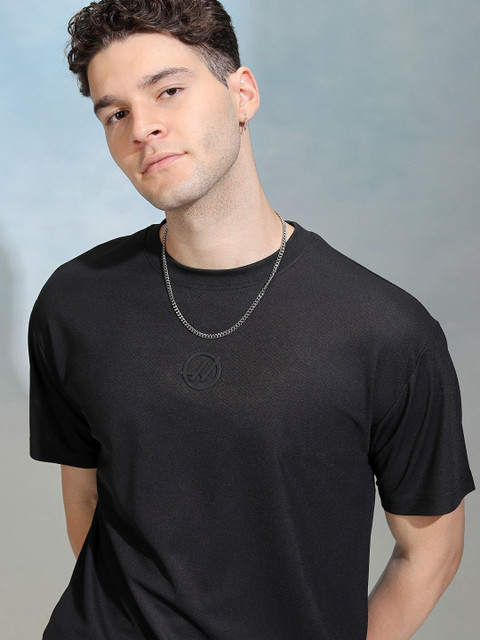 HIGHLANDER Men Solid Round Neck Relaxed Fit Sports T-Shirt