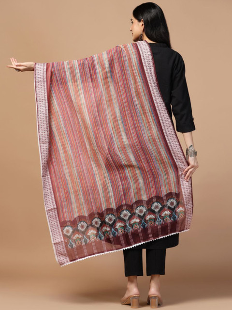 Kaizen TEXO FAB Sequinned Striped Dupatta - Image 4