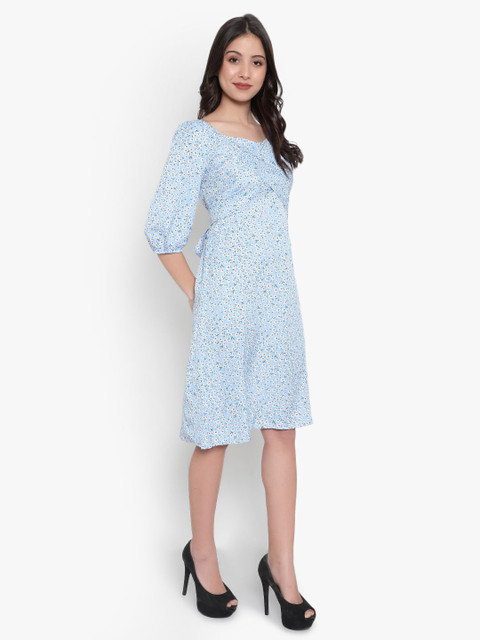 Indietoga Women Floral A-Line Smocked Midi Dress - Image 3