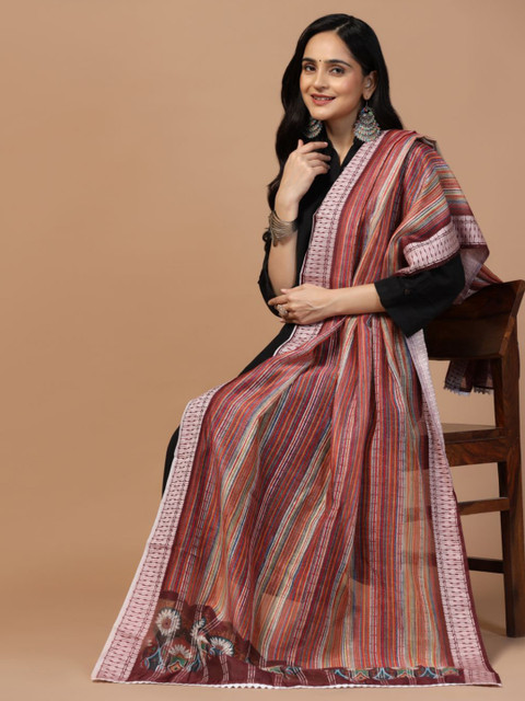 Kaizen TEXO FAB Sequinned Striped Dupatta - Image 5