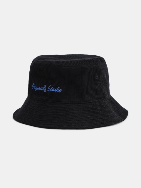 Jack & Jones Men Black Embroidered Bucket Hat - Image 2