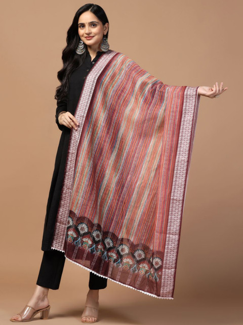 Kaizen TEXO FAB Sequinned Striped Dupatta - Image 3