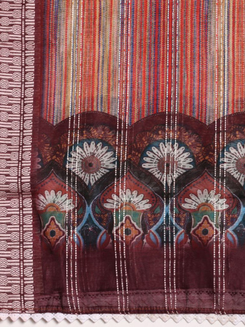 Kaizen TEXO FAB Sequinned Striped Dupatta - Image 2