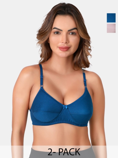 SKDREAMS Pack Of 2 Medium Coverage Cut and Sew Heavily Padded Bra