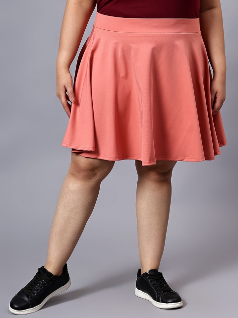 BAESD Women Plus Size Flared Above Knee Skirt