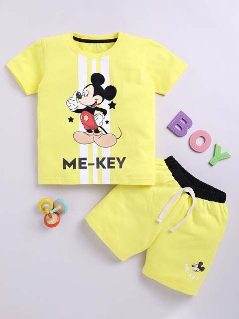 LITTLE NINJA Boys Printed Pure Cotton T-shirt with Shorts