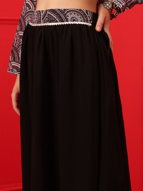 indo street Embellished Printed Top & Skirt - Image 3