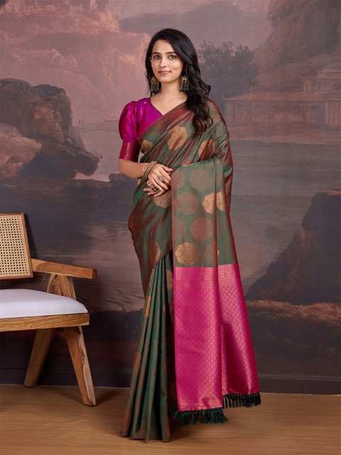 House of Pataudi Woven Design Banarasi Zari Sarees - Image 4