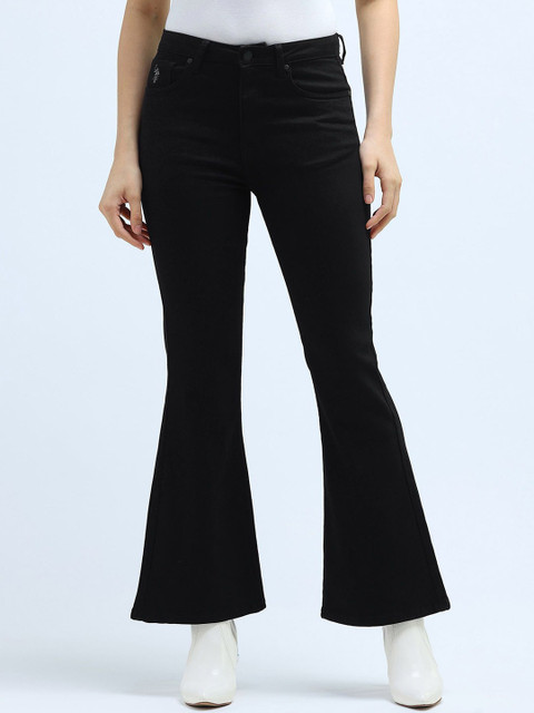 U.S. Polo Assn. Women Flared High-Rise Stretchable Bootcut Jeans