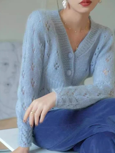 KPOP Women Self Design Cardigan - Image 7