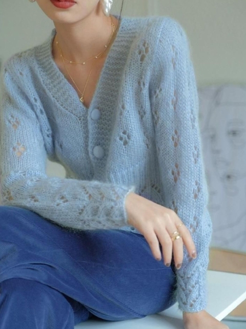 KPOP Women Self Design Cardigan - Image 6