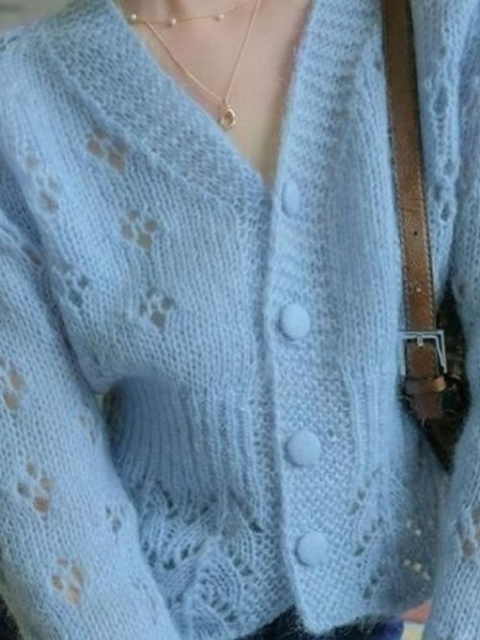 KPOP Women Self Design Cardigan - Image 4
