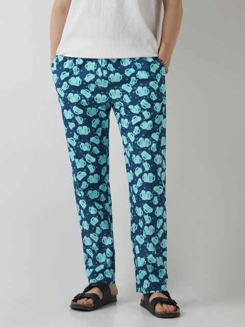 Bewakoof Men All Over Printed Pure Cotton Straight Leg Lounge Pant
