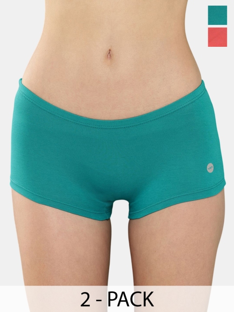 Leading Lady Women Pack Of 2 Mid Rise Boy Shorts Briefs