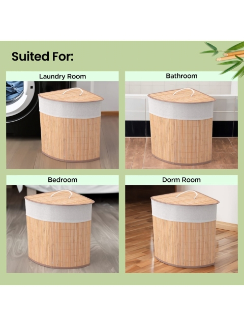 MUSH Brown Laundry Basket With Lid For Clothes 72 L - Image 4