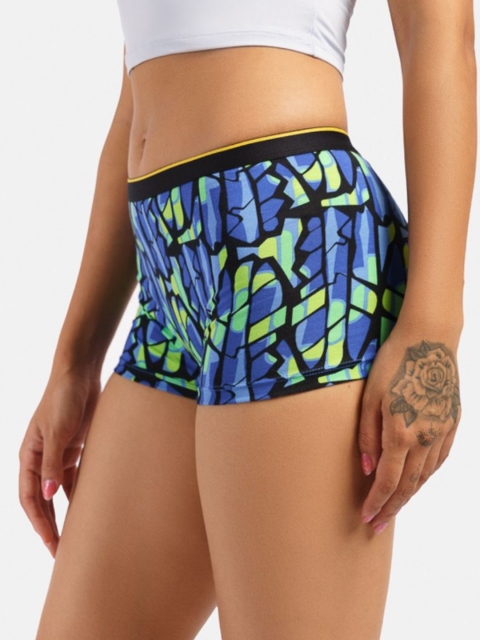 bummer Women Printed Mid-Rise Boy Short Briefs - Image 3