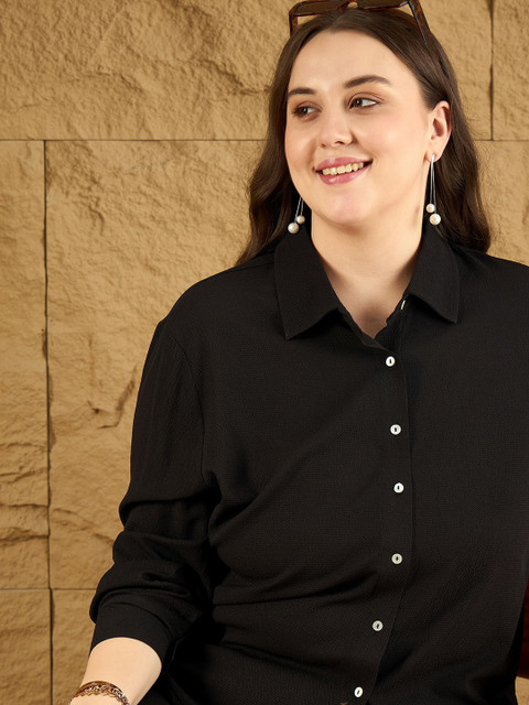 CURVE BY KASSUALLY Plus Size Long Sleeves Shirt With Shorts - Image 2