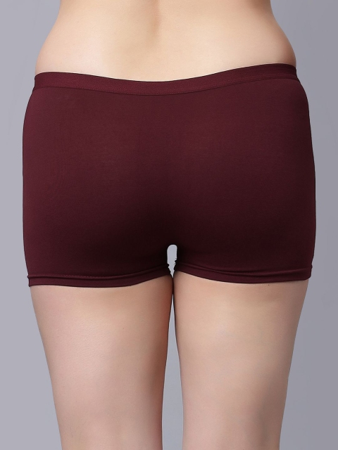 In Care Pure Cotton Mid-Rise Boy Shorts Brief ICLG-SELVI02_MAROON_2XL - Image 3