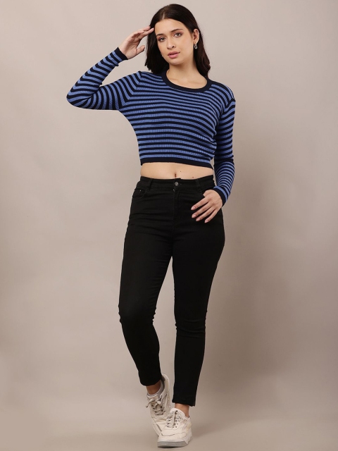 NoBarr Women Striped Cotton Crop Pullover - Image 6