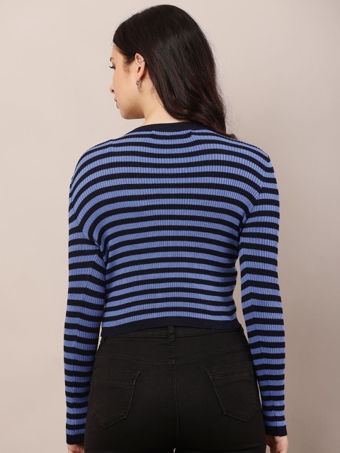 NoBarr Women Striped Cotton Crop Pullover - Image 4