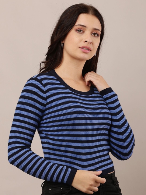 NoBarr Women Striped Cotton Crop Pullover - Image 7